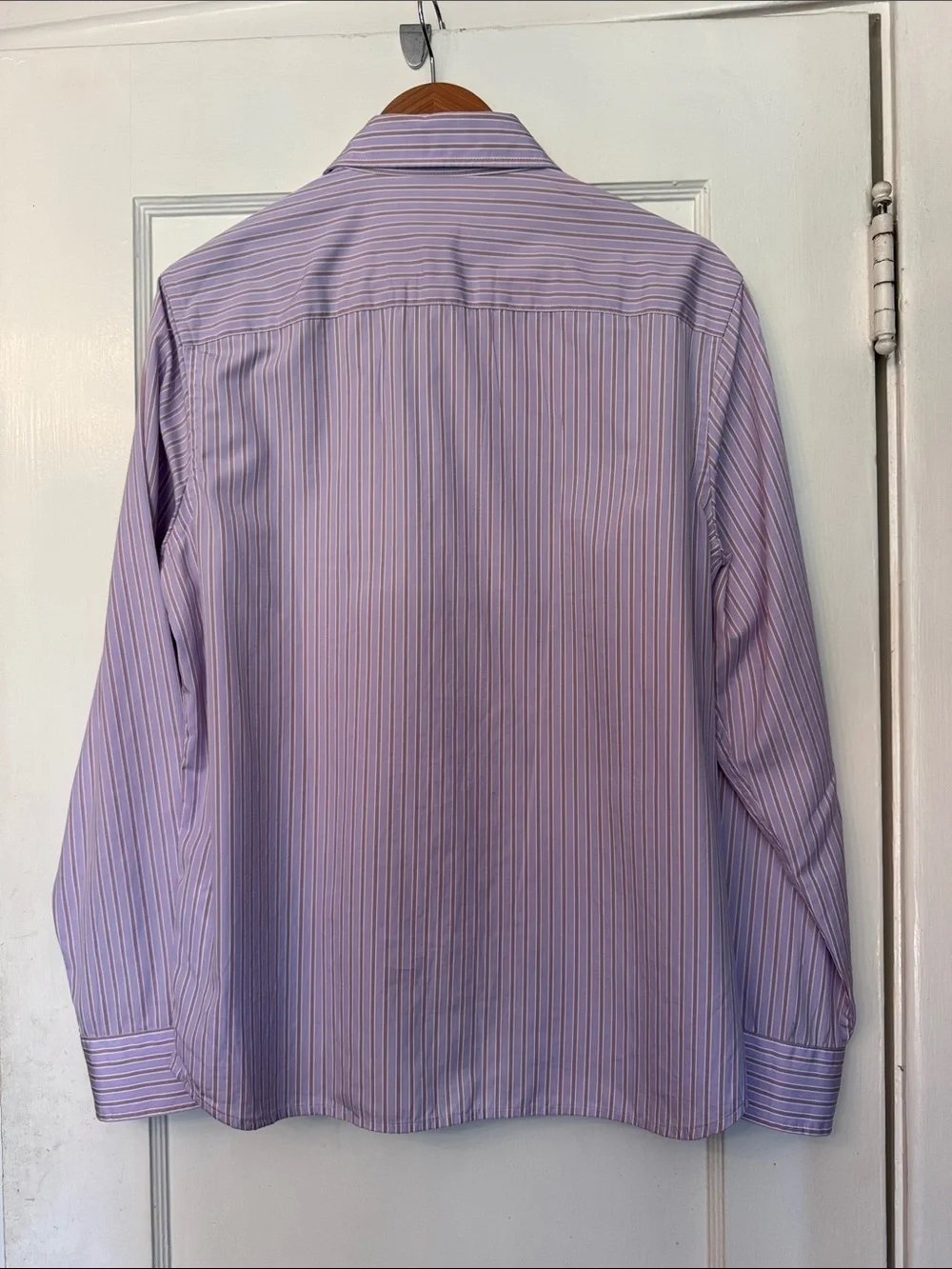Banana Republic Lavender and White Striped Casual Shirt - Medium